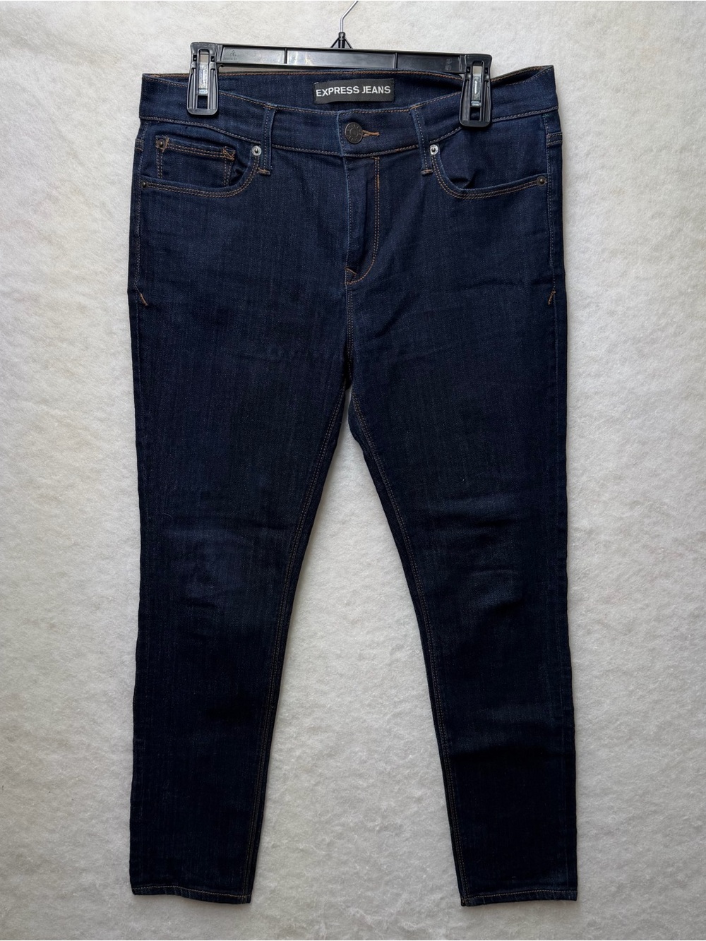 Express Mid Rise Legging Jeans Size 8S Dark Wash Cotton Blend Skinny Denim